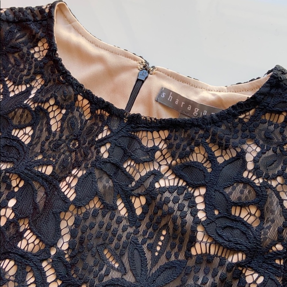 NWT Sharagano Floral Lace Scalloped Sheath Dress - Picture 5 of 9